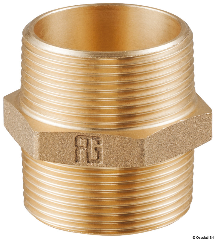 GUIDI bronze double nipple M-M 1/4"