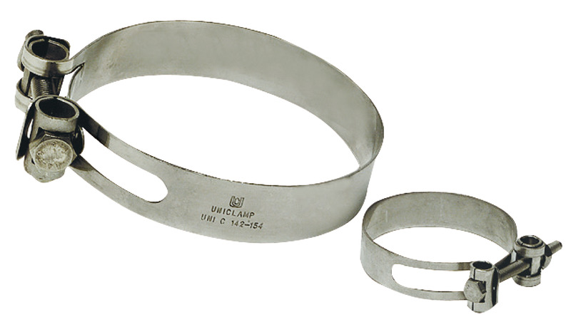 In acciaio inox AISI 316, progettate per usi gravosi, sono particolarmente adatte per tubi animati (tubi scappamento, WC, raffreddamento, immissione carburante ecc).