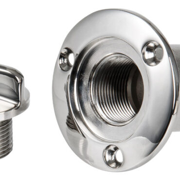 In acciaio inox AISI 316 lucidato a specchio.