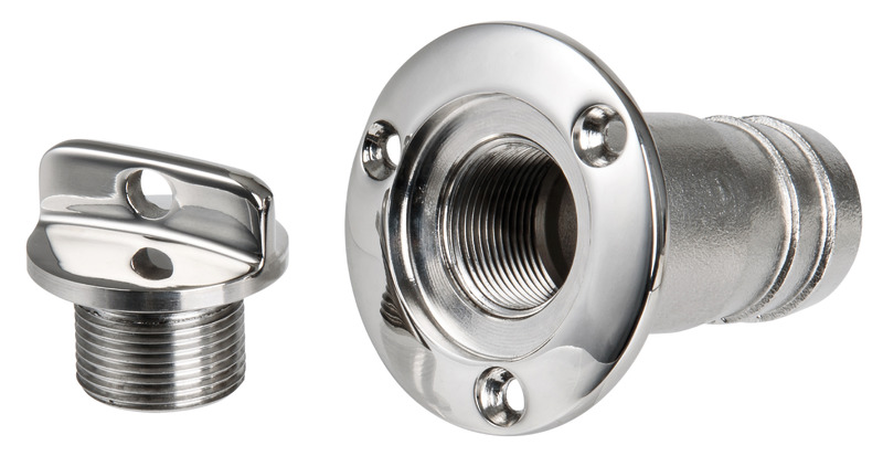 In acciaio inox AISI 316 lucidato a specchio.