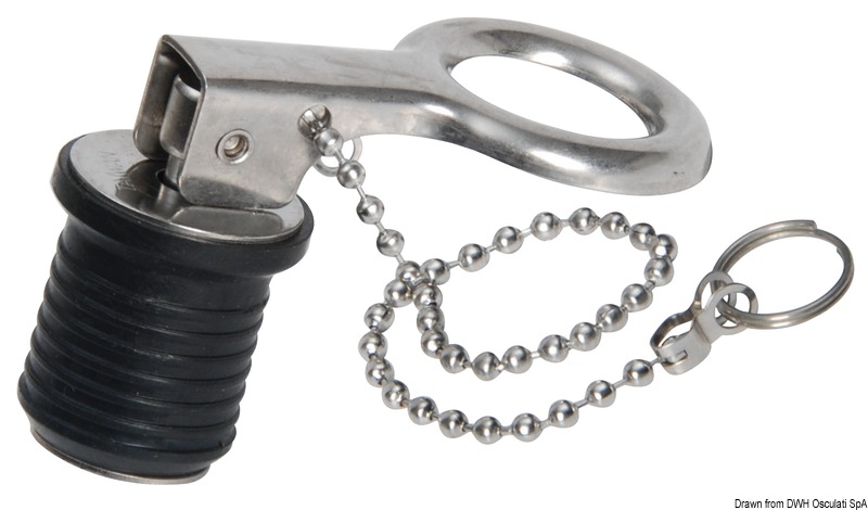 In acciaio inox, con gommino in neoprene. Adattabile a tutte le boccole Ø 22 mm.