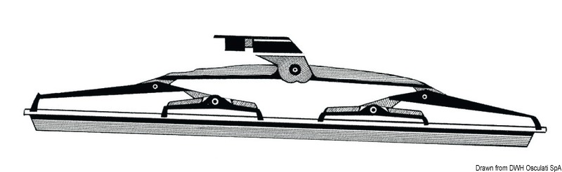 SS windshield blade w. silicone flap 505 mm
