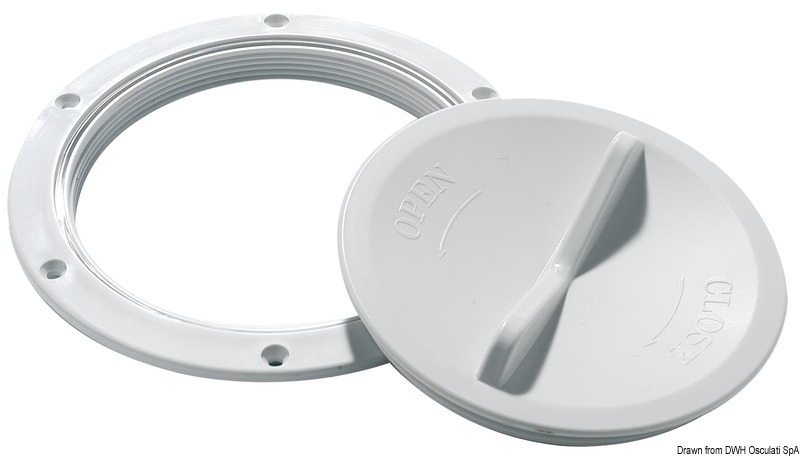 Chiusura a vite con tenuta perfetta garantita da O-RING in gomma. Nuovo tipo di presa per una facile apertura (leggermente sporgente).