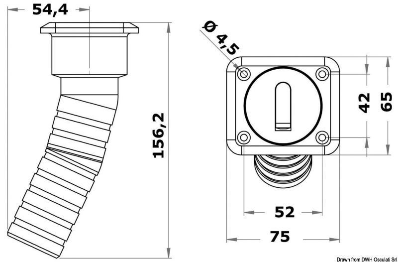 Sistema di apertura a ribalta. Profilo molto sottile di soli 3,5 mm. Fabbricati in acciaio inox AISI 316 lucidato a specchio.