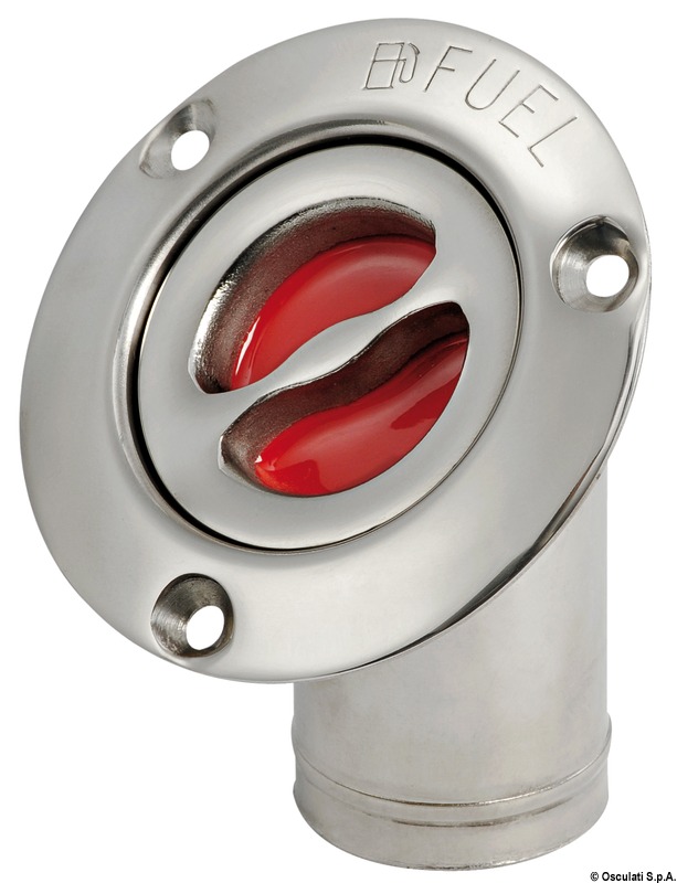Completamente a filo con maniglietta di apertura del tappo a filo anch’essa. Completo di catenella di sicurezza. Nuova versione con tappo microfuso. Disponibile con canotto di raccordo dritto oppure inclinato di 45° rispetto alla verticale (da utilizzare quando il piano di rifornimento é inclinato).
