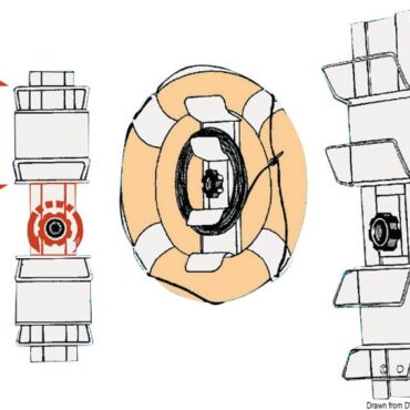 Square bracket f. ring lifebuoys