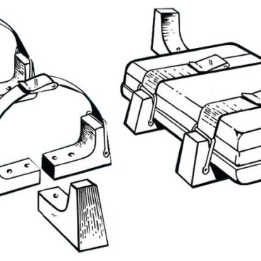 Fissaggio in coperta o paratia; kit completo di supporti, fasce in poliestere pesante, ganci e fibbie in acciaio inox per lo sganciamento rapido. Modello universale per le nostre zattere.