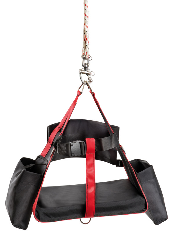 Realizzato in tessuto nylon ultra resistente, con nastri di sostegno a sviluppo totale perimetrale.Seduta imbottita (spessore 50 mm), di grandi dimensioni (45 x 30 cm) per il massimo confort.Provvisto di due grandi tasche laterali da 26 x 23 cm. Completo di sacca traspirante per lo stoccaggio.