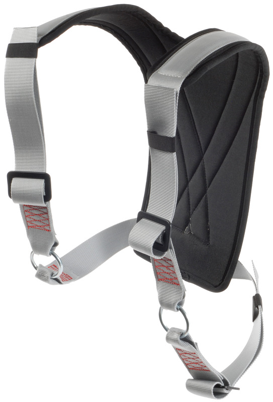 Fabbricato in robusto tessuto nylon/crodura con schienalino imbottito semirigido. Nastri in morbido poliestere alta tenacità.