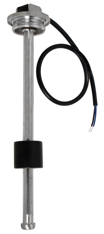 Indicati sia per carburanti sia per acqua. A richiesta per almeno 20 pezzi si fabbricano di qualsiasi lunghezza. Universali 12/24 V. In acciaio inox AISI 316.