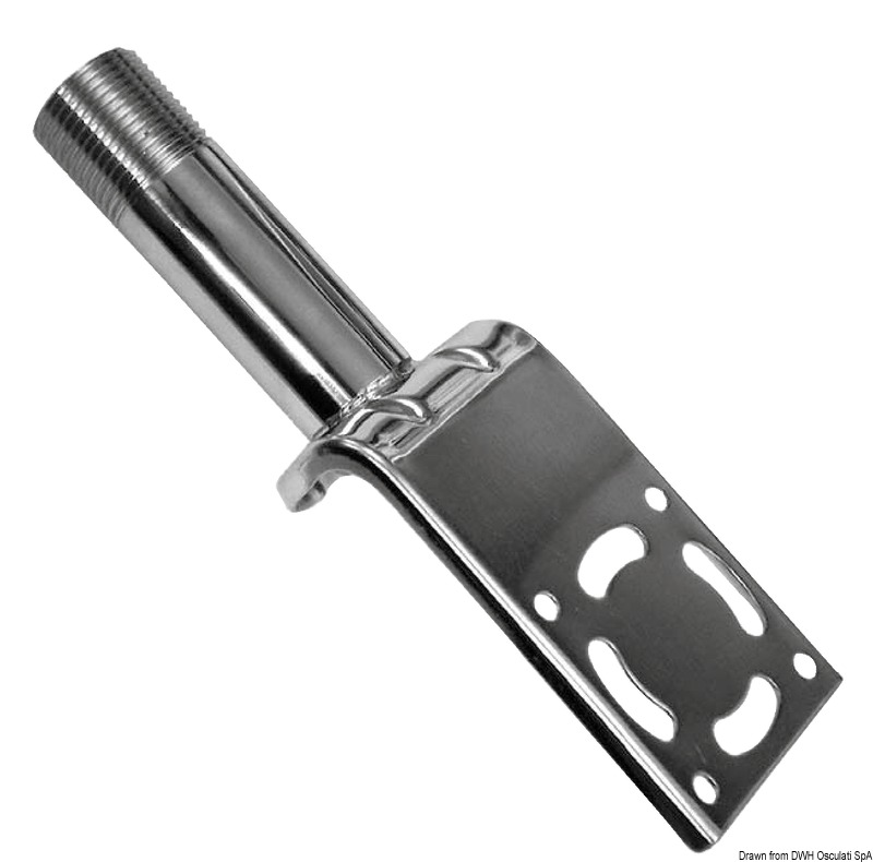 In acciaio inox elettrolucidato, altezza mm 200. Filetto universale antenne 1" x 1/4.