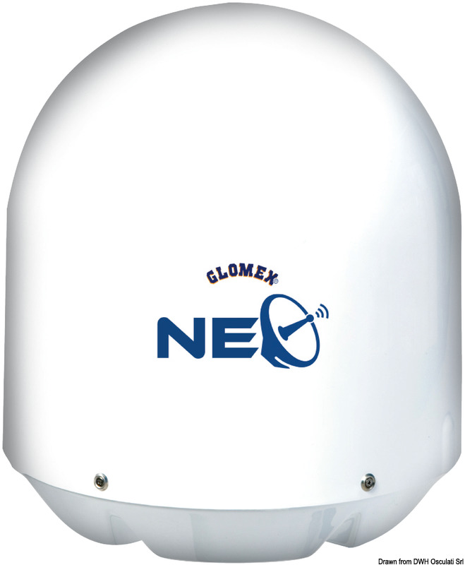 Saturn 4 "NEO" è la nuova antenna TV satellitare FULL-HD/4K a controllo wireless con disco da 47cm per utilizzare massimo 16 TV contemporaneamente.Come tutte le antenne Glomex "NEO", Saturn 4 è dotata di un sistema super veloce di agganciamento del satellite anche in condizioni estreme di mare mosso grazie ad un'elettronica di nuova generazione e ad una meccanica rinnovata: processore più potente, driver più veloce e struttura più robusta. Inoltre, la nuova elettronica è stata progettata per avere delle antenne TV satellitari estremamente silenziose, sia in fase di ricerca del satellite sia in fase di tracking.Grazie all’introduzione di serie di sensore e antenna GPS, le nuove antenne TV satellitari “NEO” memorizzano le posizioni di navigazione precedentemente percorse e garantiscono prestazioni di ricezione del segnale incrementate anche ai margini dell’area di copertura del segnale.Saturn 4 “NEO” è gestita tramite l'App gratuita Glomex SAT TV disponibile per i dispositivi iOS e Android. Scaricando l'app è possibile collegarsi all’antenna TV satellitare “NEO” tramite Bluetooth® e con un solo click:- aggiornare l'elenco dei satelliti dell'antenna- selezionare e cambiare i satelliti- aggiornare il software dell’antenna- inviare i parametri operativi dell'antenna all'assistenza tecnica in caso di necessità.