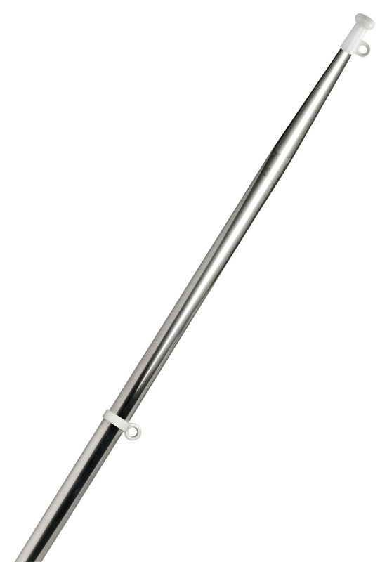 In acciaio inox a sezione conificata.
