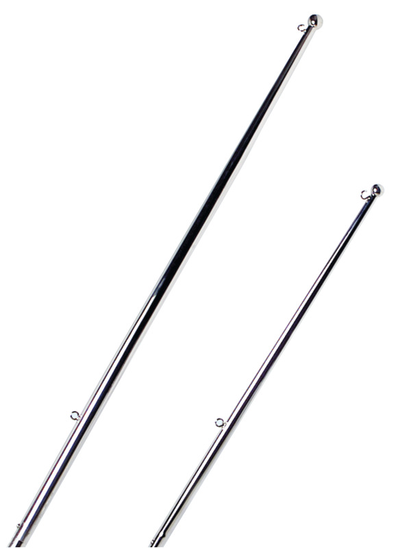 Pallina inox, terminali e occhielli inox, per fissaggio bandiera.