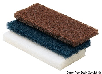 Strong abrasive pads, brown (pair of)