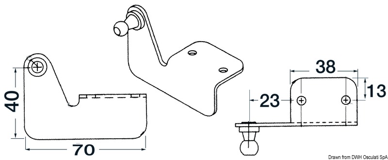 Square embossed plate w/left pin