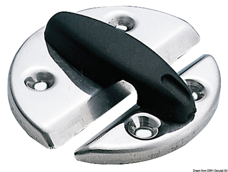 In acciaio inox e nylon lucidato a specchio.