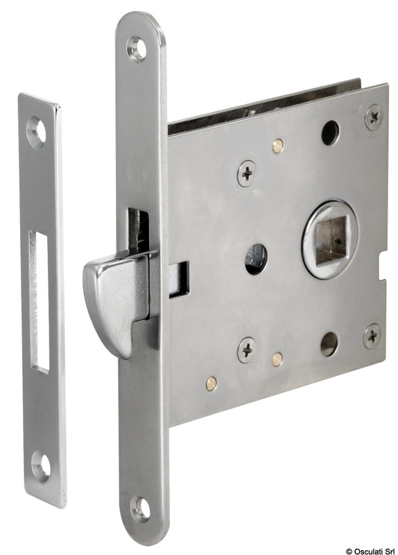 In ottone cromato, per porte anche sottili.