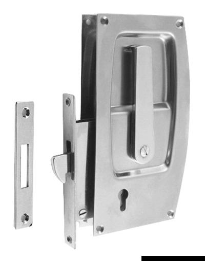 In ottone cromato per porte scorrevoli con maniglia a filo, Adatte per porte con spessore minimo di 20 mm.