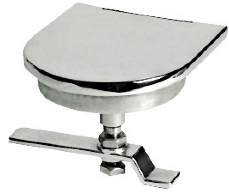 In acciaio inox AISI 316 microfuso lucidato a specchio. Tavella di fissaggio regolabile. Portalucchetto incorporato.