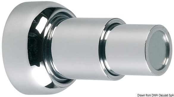In ottone con piastrina di riscontro. Regolabile da 50 a 82 mm.