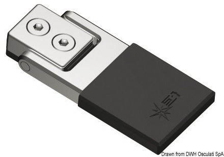 In ottone cromato per porte e finestrini scorrevoli.