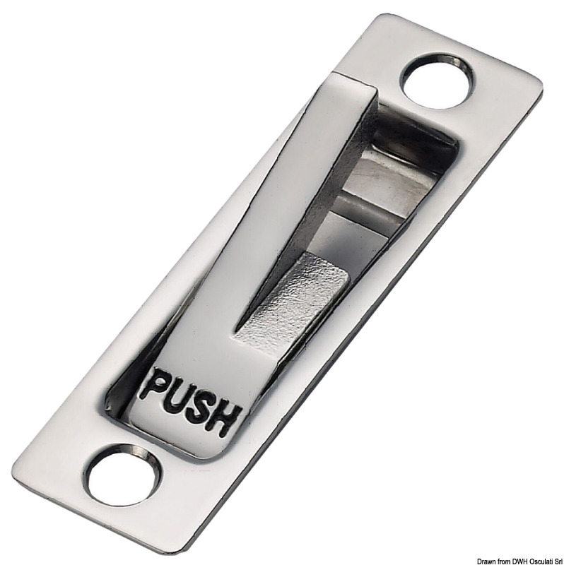 Si porta in posizione con una semplice pressione. Acciaio inox AISI 316 microfuso e lucidato a specchio.