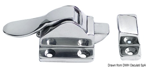In acciaio inox AISI 316 lucidato a specchio, con maniglietta di apertura, ideale per sportelli di accesso alla plancetta, per gavoni e per frigo/ghiacciaie.