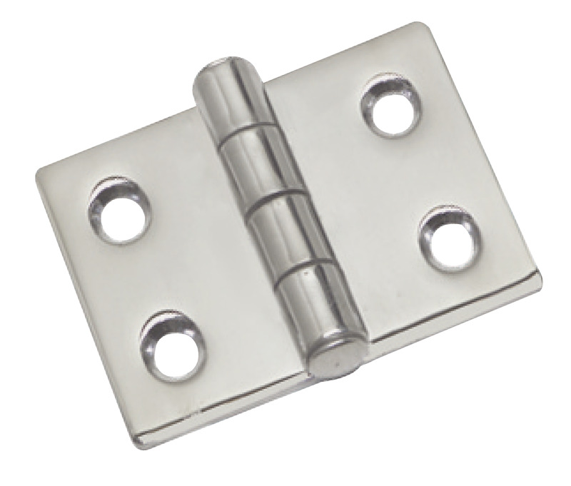 Cerniere in acciaio inox AISI 316 fuse e lucidate a specchio. Robuste, con finitura curata.