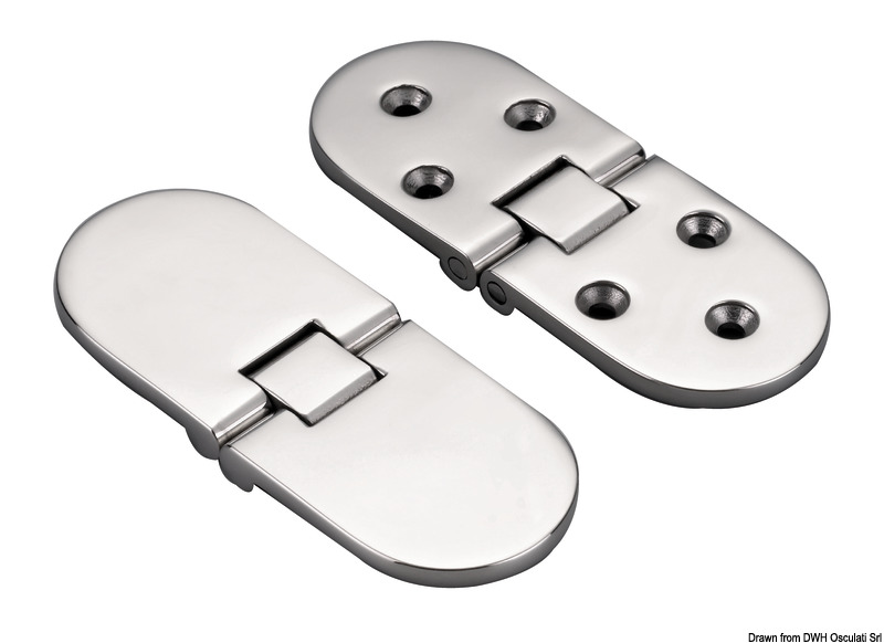 Completamente in acciaio inox AISI 316 lucidato a specchio. Adatte per portelli e piani ribaltabili.