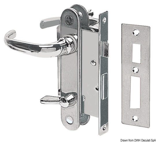 Chromed brass lock w/2 plates and handles left