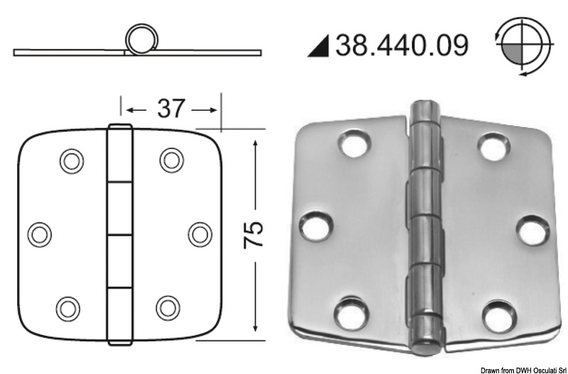 In acciaio inox, lucidate a specchio, con smorzamento delle vibrazioni tramite asse centrale frenato.