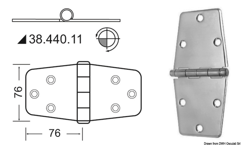 In acciaio inox, lucidate a specchio, con smorzamento delle vibrazioni tramite asse centrale frenato.
