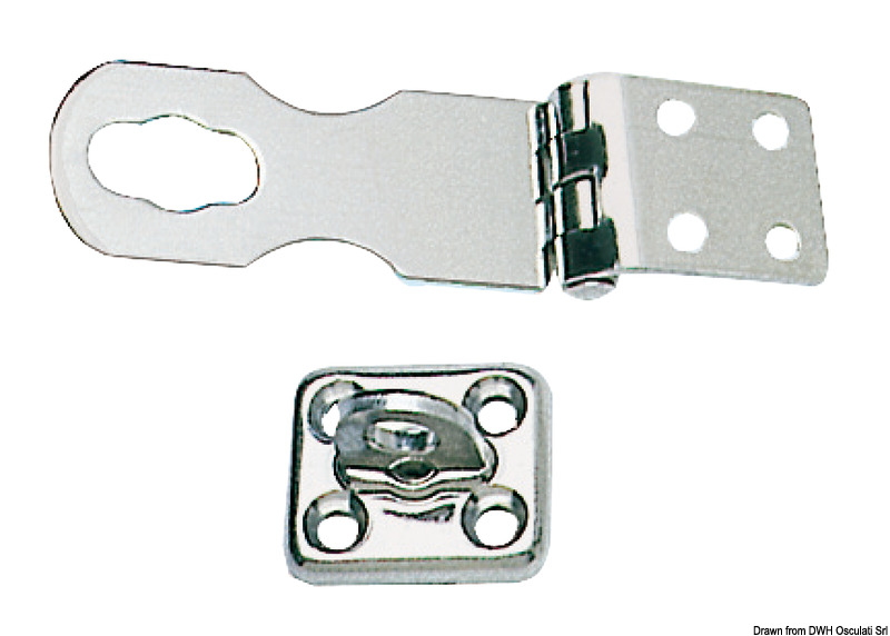 In acciaio inox con speciale finitura "Chromelux®" a specchio, con occhiello porta lucchetto girevole.