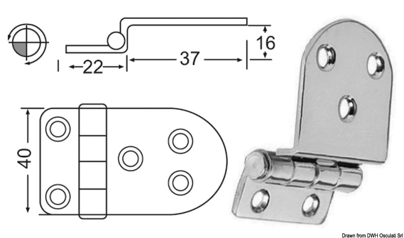 In acciaio inox lucidate a specchio, con smorzamento delle vibrazioni tramite asse centrale frenato.