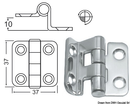 In acciaio inox lucidate a specchio, con smorzamento delle vibrazioni tramite asse centrale frenato.