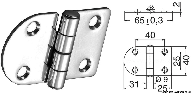 In acciaio inox, lucidate a specchio, con smorzamento delle vibrazioni tramite asse centrale frenato.