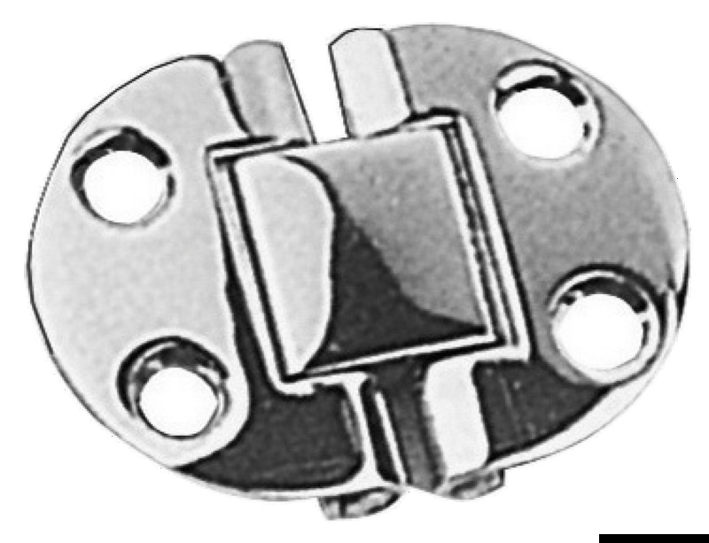 Iin acciaio inox lucidate a specchio, completamente a filo per ribaltine tavoli. Munite di blocchetto centrale microfuso.