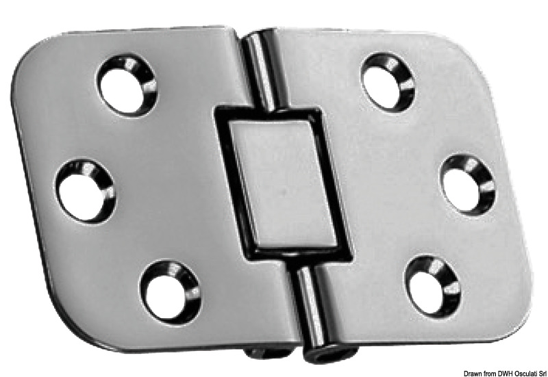 In acciaio inox lucidate a specchio, completamente a filo per ribaltine tavoli. Munite di blocchetto centrale microfuso.