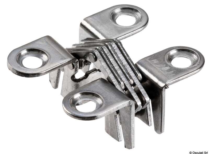 Cerniere per porte ad incasso apertura 180°. Finitura satinata.