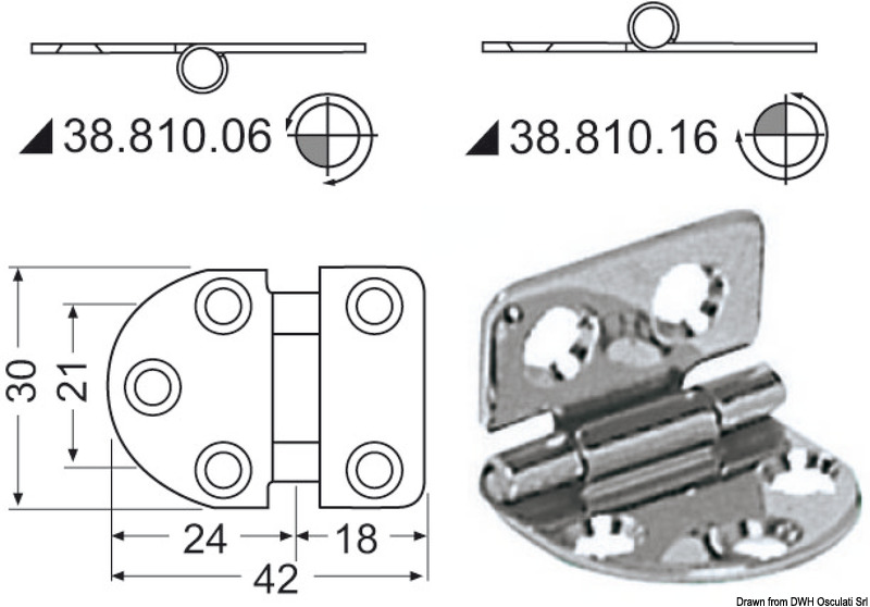 In acciaio inox, lucidate a specchio, con smorzamento delle vibrazioni tramite asse centrale frenato.
