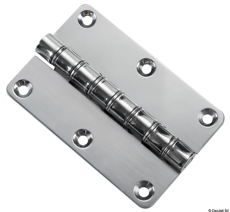 Coppia torcente costante 55 kg/cm ± 15%.Esempio: 2 cerniere possono reggere un portello pesante 3.8 kg e profondo 40 cm.Costruita in acciaio inox AISi 316.