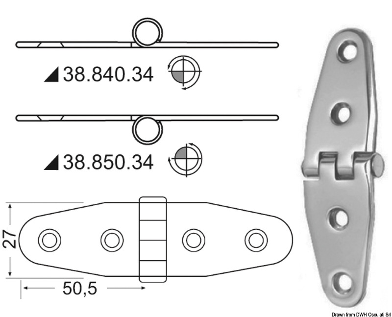 In acciaio inox, lucidate a specchio, con smorzamento delle vibrazioni tramite asse centrale frenato.