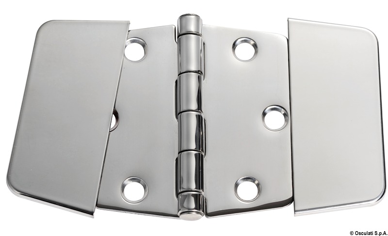 In acciaio inox, lucidate a specchio. Fissaggio istantaneo tramite autoadesivo e con smorzamento delle vibrazioni tramite asse centrale frenato.