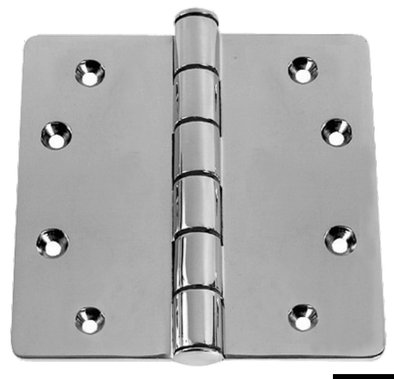 In acciaio inox AISI 316 lucidato a specchio. Grande robustezza. Inserti anti-frizione in nylon nel nodo.