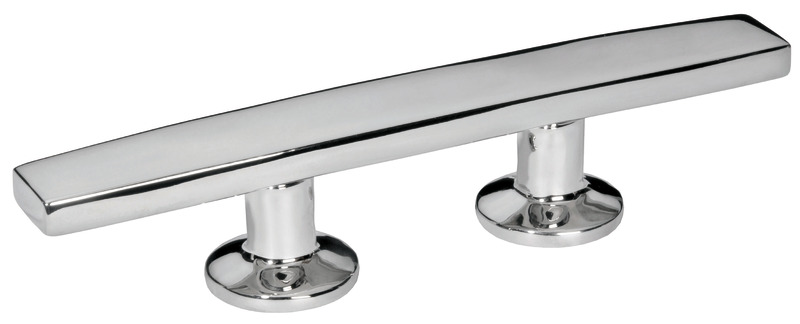 In acciaio inox AISI 316 lucidato a specchio. Fissaggio con 2 prigionieri.