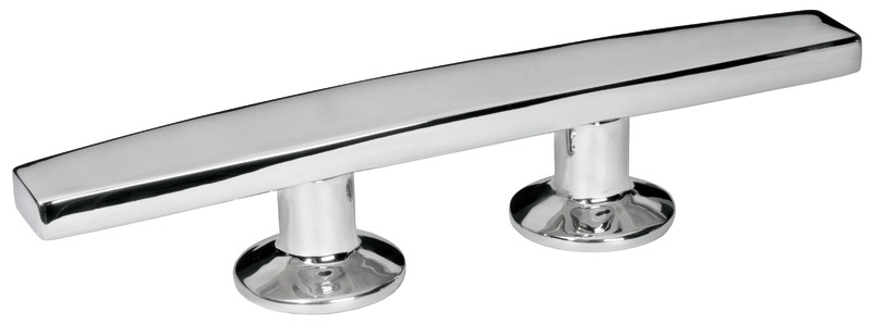In acciaio inox AISI 316 lucidato a specchio. Fissaggio con 2 prigionieri.