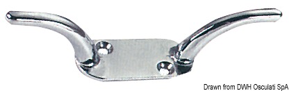 In ottone cromato, leggera e resistente.