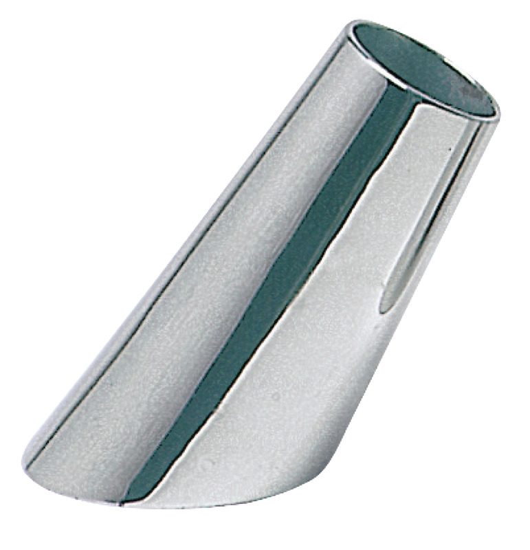 In acciaio inox AISI 316 microfuso e lucidato a specchio. Fissaggio con un prigioniero 8 mm.