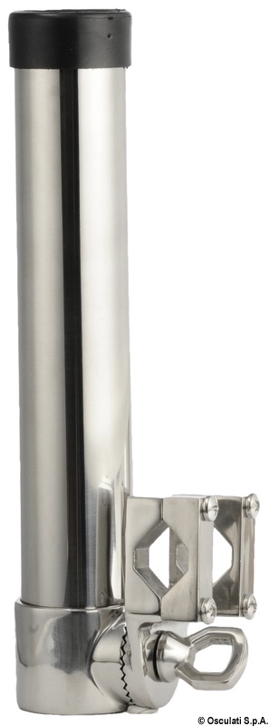 Completamente in acciaio inox AISI 316 lucidato a specchio, con boccola in plastica di protezione.